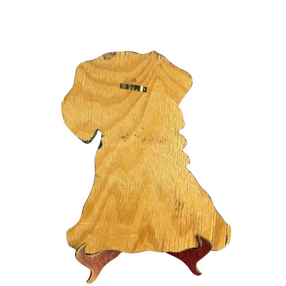 Wooden Dog Figurine With "I Love You" Painted Design Wall Decor - Picture 4 of 4